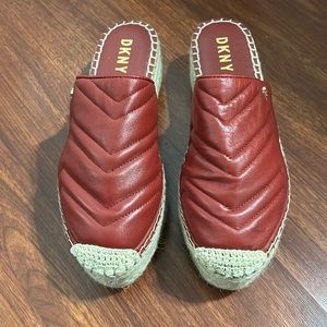 Dkny red espadrille platforms